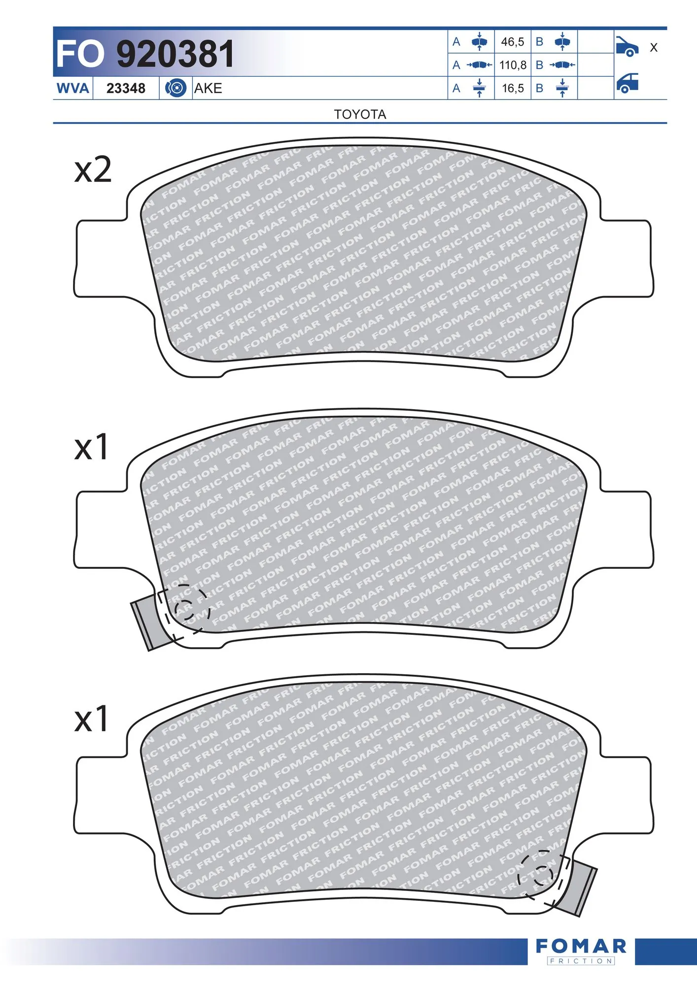 Brake Pad Set, disc brake